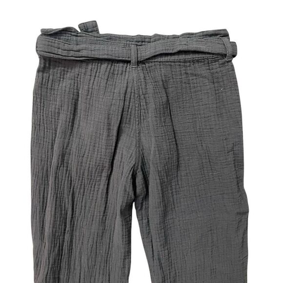 Cat & Jack Girls Gray Cotton Gauze Jogger Pants Size 6/6X Belted Pull-On Casual - Picture 9 of 13